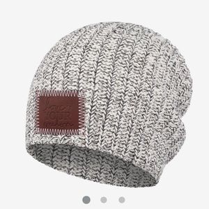 Love Your Melon white and gray speckled beanie